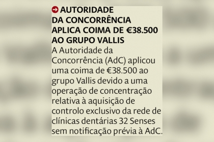 Autoridade da Concorrência aplicou coima a clínicas de medicina dentária
