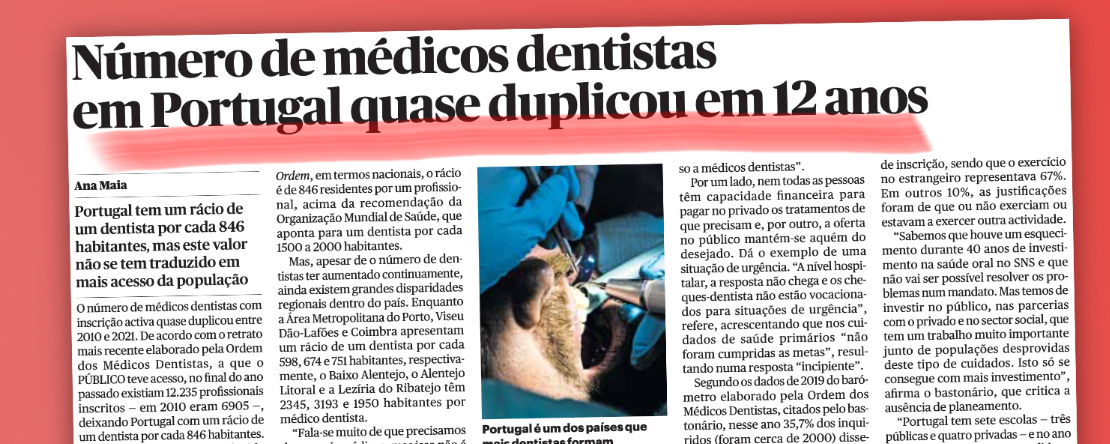 Número de médicos dentistas em Portugal quase duplicou desde 2010